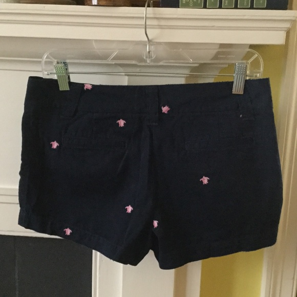 NWT J. Crew 3" Chino Turtle Critter Short Embroidered Navy Pink - Size 4 - Picture 2 of 11